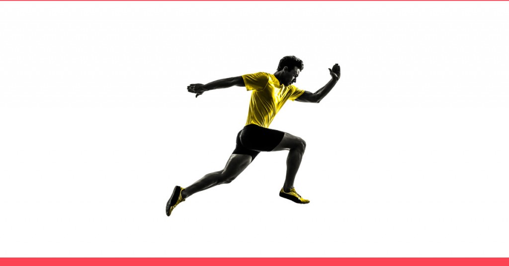 musculação emagrece - imagem de um homem correndo/saltando em alta intensidade
