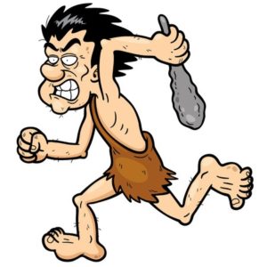 exercícios aeróbicos para emagrecer - ilustração de um homem das cavernas correndo